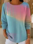 Women Abstract Long Sleeve Comfy Casual Printing Sweater