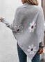 Women Cotton Floral Long Sleeve Comfy Casual Sweater