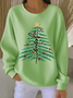 Casual Crew Neck Christmas Sweatshirt Printing