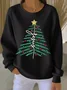 Casual Crew Neck Christmas Sweatshirt Printing