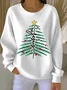 Casual Crew Neck Christmas Sweatshirt Printing
