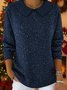 Women Knitted Christmas Three Quarter Sleeve Comfy Vintage Sweater