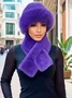 Winter Mongolian Hat, Plush Hat And Scarf For Women Thickened Warm Stylish Ear-covering Hat Faux Mink Fur 2-piece Set
