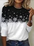 Casual Christmas Crew Neck Long Sleeve T-shirt