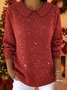 Women Knitted Christmas Three Quarter Sleeve Comfy Vintage Sweater