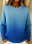 Women Gradient Pattern Long Sleeve Comfy Casual Sweater