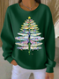 Casual Crew Neck Christmas Sweatshirt Printing