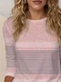 Casual Striped Crew Neck Long Sleeve T-shirt