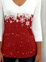 Christmas Casual Loose V Neck Knit Top
