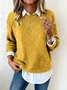 Women Plain Long Sleeve Comfy Casual Sweater