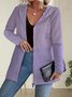 Women Spring/Fall Outerwear Casual Multicolor Block Long Sleeve Hoodie Jacket