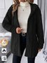 Women Winter Outerwear Casual Plain Long Sleeve Hoodie Jacket