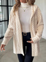 Women Winter Outerwear Casual Plain Long Sleeve Hoodie Jacket