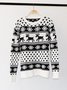 Women Snowflake Long Sleeve Comfy Casual Printing Sweater