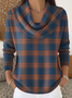 Women Plaid Long Sleeve Comfy Casual Printing Sweater