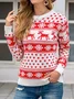 Women Snowflake Long Sleeve Comfy Casual Printing Sweater