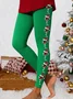 Casual Christmas Skinny Soft Clouds Ankle Pants Leggings