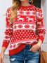 Women Snowflake Long Sleeve Comfy Casual Printing Sweater