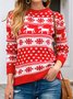 Women Snowflake Long Sleeve Comfy Casual Printing Sweater