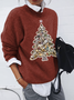 Women Imitation Cashmere Christmas Long Sleeve Comfy Vintage Sweater