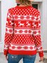 Women Snowflake Long Sleeve Comfy Casual Printing Sweater