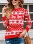 Women Snowflake Long Sleeve Comfy Casual Printing Sweater