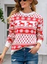 Women Snowflake Long Sleeve Comfy Casual Printing Sweater