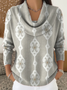 Women Abstract Long Sleeve Comfy Casual Printing Sweater