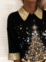 Women Knitted Christmas Three Quarter Sleeve Comfy Vintage Sweater