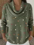 Women Polka Dots Long Sleeve Comfy Casual Printing Sweater
