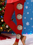 Women Santa Claus Casual All Season Printing Long Leggings