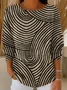 Women Abstract Long Sleeve Comfy Casual Printing Sweater