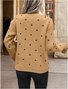 Women Polka Dots Long Sleeve Comfy Casual Printing Sweater
