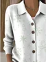 Women Christmas Long Sleeve Comfy Vintage Printing Cardigan