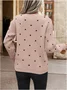Women Polka Dots Long Sleeve Comfy Casual Printing Sweater