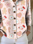 Women Christmas Long Sleeve Comfy Vintage Printing Cardigan