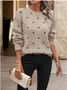 Women Polka Dots Long Sleeve Comfy Casual Printing Sweater