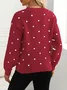 Women Polka Dots Long Sleeve Comfy Casual Printing Sweater