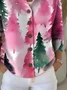 Women Christmas Long Sleeve Comfy Vintage Printing Cardigan