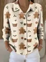 Women Christmas Long Sleeve Comfy Vintage Printing Cardigan