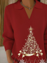 Women Christmas Long Sleeve Comfy Casual Printing Sweater