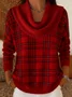Women Plaid Long Sleeve Comfy Casual Printing Sweater