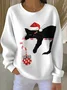 Casual Crew Neck Christmas Sweatshirt