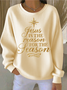 Casual Crew Neck Christmas Sweatshirt