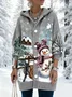 Women Wool/Knitting Santa Claus Long Sleeve Comfy Vintage Cardigan