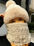 Winter Style All-in-one Hat And Scarf Fleece-lined Thickened Windproof Cold-proof Warm Multi-functional Balaclava For Cycling
