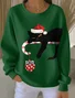 Casual Crew Neck Christmas Sweatshirt