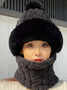 Winter Style All-in-one Hat And Scarf Fleece-lined Thickened Windproof Cold-proof Warm Multi-functional Balaclava For Cycling