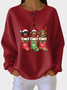 Casual Crew Neck Christmas Sweatshirt
