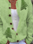 Women Christmas Long Sleeve Comfy Vintage Printing Cardigan
